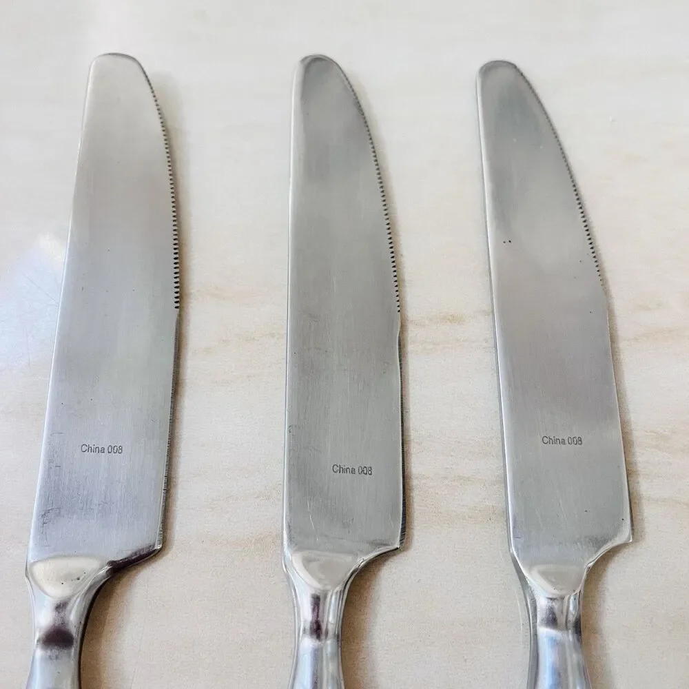 3pc HAMPTON SILVERSMITHS HSV31 Dinner Knife 9 1/8” Stainless Satin Frosted 18/8